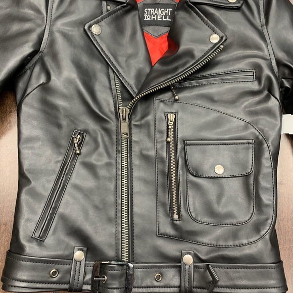 “Straight to Hell” black leather jacket - Picture 4 of 10